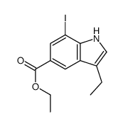 ethyl 3-ethyl-7-iodo-1H-indole-5-carboxylate Structure