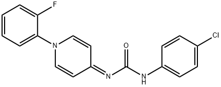 1-(o-Fluorophenyl)-4-[[(p-chlorophenyl)carbamoyl]imino]-1,4-dihydropyridine structure