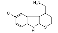 6-Chloro-2,3,4,9-tetrahydrothiopyrano(2,3-b)indole-4-methylamine结构式