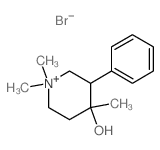 4-Pipecolinium, 4-hydroxy-1,1-dimethyl-3-phenyl-, bromide结构式