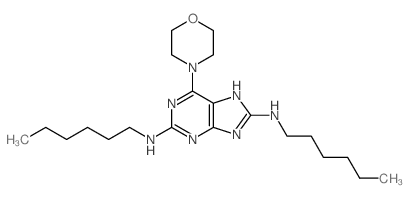 N,N-dihexyl-6-morpholin-4-yl-7H-purine-2,8-diamine Structure