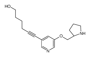 6-[5-[[(2S)-pyrrolidin-2-yl]methoxy]pyridin-3-yl]hex-5-yn-1-ol结构式