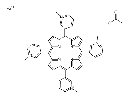 iron(3+),5,10,15,20-tetrakis(1-methylpyridin-1-ium-3-yl)porphyrin-22,23-diide,acetate Structure