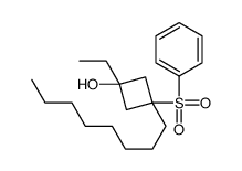 3-(benzenesulfonyl)-1-ethyl-3-octylcyclobutan-1-ol结构式