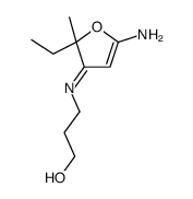 3-[(5-amino-2-ethyl-2-methylfuran-3-ylidene)amino]propan-1-ol Structure