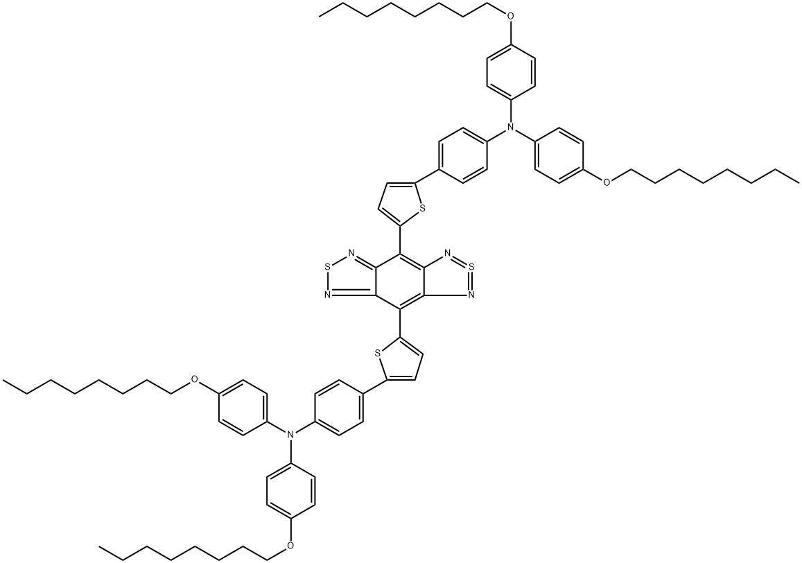 4,8-diyldi-5,2-thiophenediylbis[4-(N,N-bis(4-octyloxyphenyl)amino)phenyl]benzo[1,2-c:4,5-c']bis([1,2,5]thiadiazole) picture