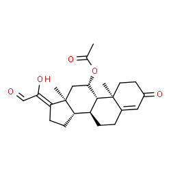 (11β)-11-(Acetyloxy)-20-hydroxy-3-oxo-pregna-4,17(20)-dien-21-al结构式