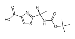 (R)-2-(1-(tert-butoxycarbonylamino)ethyl)thiazole-4-carboxylic acid Structure