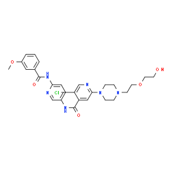 5-CHLORO-2-(4-(2-(2-HYDROXYETHOXY)ETHYL)PIPERAZIN-1-YL)-N-(6-(3-METHOXYBENZAMIDO)PYRIDIN-3-YL)ISONICOTINAMIDE structure