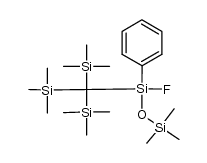 1-fluor-1-phenyl-1-tris(trimethylsilyl)methyl-3,3,3-trimethyl-1,3-disiloxan结构式