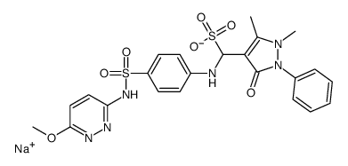 sodium 2,3-dihydro-alpha-[[4-[[(6-methoxypyridazin-3-yl)amino]sulphonyl]phenyl]amino]-1,5-dimethyl-3-oxo-2-phenyl-1H-pyrazole-4-methanesulphonate结构式