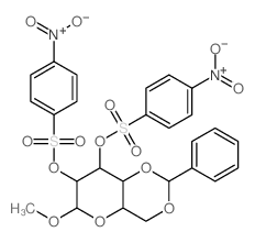 Glucopyranoside, methyl4,6-O-benzylidene-, bis(p-nitrobenzenesulfonate), a-D- (8CI) Structure