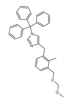 4-(3-methoxymethoxymethyl-2-methylbenzyl)-1-triphenylmethylimidazole结构式