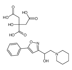 2-hydroxypropane-1,2,3-tricarboxylic acid,1-(5-phenyl-1,2-oxazol-3-yl)-2-piperidin-1-ylethanol结构式