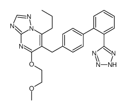 4-(2-methoxyethoxy)-2-propyl-3-[[4-[2-(2H-tetrazol-5-yl)phenyl]phenyl] methyl]-1,5,7,9-tetrazabicyclo[4.3.0]nona-2,4,6,8-tetraene structure