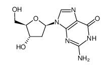 2-AMINO-9-((2R,4S,5S)-4-HYDROXY-5-(HYDROXYMETHYL)TETRAHYDROFURAN-2-YL)-3H-PURIN-6(9H)-ONE structure