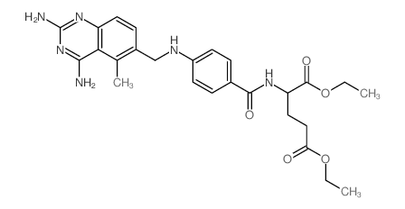 L-Glutamic acid,N-[4-[[(2,4-diamino-5-methyl-6-quinazolinyl)methyl]amino]benzoyl]-, diethylester (9CI)结构式