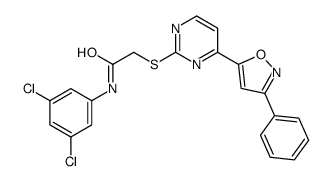 N-(3,5-dichlorophenyl)-2-[4-(3-phenyl-1,2-oxazol-5-yl)pyrimidin-2-yl]sulfanylacetamide结构式