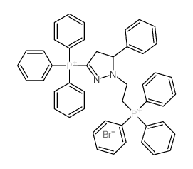 Phosphonium, [4,5-dihydro-5-phenyl-1-[2-(triphenylphosphonio)ethyl]-1H-pyrazol-3-yl]triphenyl-, dibromide (9CI)结构式