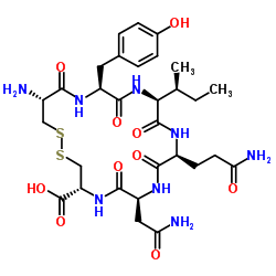 CYS-TYR-ILE-GLN-ASN-CYS: CYIQNCDISULFIDE BRIDGE CYS1-CYS6结构式