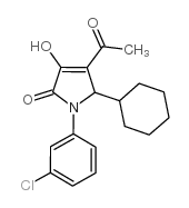 4-乙酰基-1-(3-氯苯基)-5-环己基-1,5-二氢-3-羟基-2H-吡咯-2-酮结构式