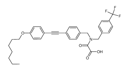 {(4-{[4-(heptyloxy)phenyl]ethynyl}benzyl)[4-(trifluoromethyl)benzyl]amino}(oxo)acetic acid Structure