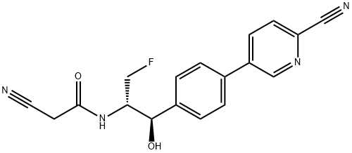 2-Cyano-N-{(1R,2S)-1-[4-(6-cyano-3-pyridinyl)phenyl]-3-fluoro-1-hydroxy-2-propanyl}acetamide picture