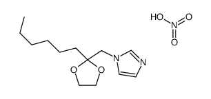 1-[(2-hexyl-1,3-dioxolan-2-yl)methyl]imidazole,nitric acid Structure