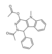 4-acetoxy-2-acetyl-5-methyl-1-phenyl-2,5-dihydro-1H-pyridazino[4,5-b]indole Structure