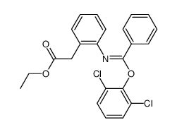 (2-{[1-(2,6-Dichloro-phenoxy)-1-phenyl-meth-(Z)-ylidene]-amino}-phenyl)-acetic acid ethyl ester结构式