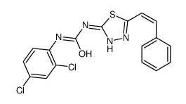 1-(2,4-dichlorophenyl)-3-[5-[(E)-2-phenylethenyl]-1,3,4-thiadiazol-2-yl]urea Structure