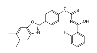 N-[[4-(5,6-dimethyl-1,3-benzoxazol-2-yl)phenyl]carbamothioyl]-2-fluorobenzamide结构式