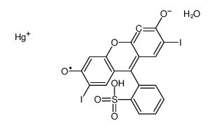 [3-hydroxy-2,7-diiodo-6-oxo-9-(2-sulfophenyl)xanthen-4-yl]mercury(1+),hydroxide Structure