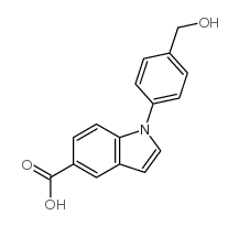 1-(4-Hydroxymethylphenyl)-1H-indole-5-carboxylic acid structure