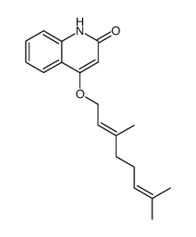 4-(3,7-dimethylocta-2,6-dienyloxy)-2-quinolone结构式