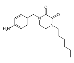 1-[4-aminobenzyl]-4-n-hexyl-2,3-dioxopiperazine Structure