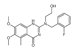 2-[(2-fluoro-benzyl)-(2-hydroxy-ethyl)-amino]-6,7-dimethoxy-5-methyl-1H-quinazolin-4-one Structure