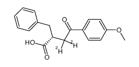 (-)-2-benzyl-3-(p-methoxybenzoyl)propionic -3,3-d2 acid Structure