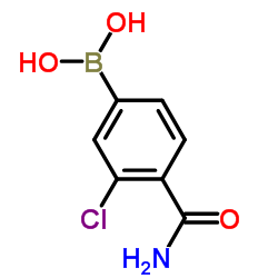 4-氨甲酰基-3-氯苯基硼酸结构式