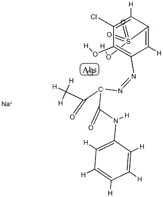 sodium [5-[[1-(anilinocarbonyl)-2-oxopropyl]azo]-3-chloro-4-hydroxybenzene-1-sulphonato(3-)]chromate(1-)结构式