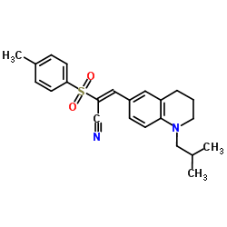 (E)-3-(1-ISOBUTYL-1,2,3,4-TETRAHYDRO-6-QUINOLINYL)-2-[(4-METHYLPHENYL)SULFONYL]-2-PROPENENITRILE结构式