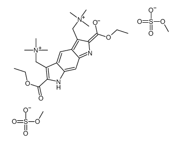 [2,6-bis(ethoxycarbonyl)-3-[(trimethylazaniumyl)methyl]-1,7-dihydropyrrolo[3,2-f]indol-5-yl]methyl-trimethylazanium,methyl sulfate Structure