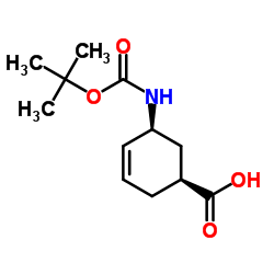 (1S,5S)-5-({[(2-Methyl-2-propanyl)oxy]carbonyl}amino)-3-cyclohexene-1-carboxylic acid picture