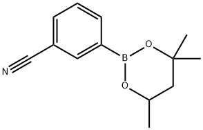 3-(4,4,6-Trimethyl-1,3,2-dioxaborinan-2-yl)benzonitrile结构式