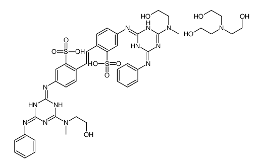 4,4'-bis[[6-anilino-4-[(2-hydroxyethyl)methylamino]-1,3,5-triazin-2-yl]amino]stilbene-2,2'-disulphonic acid, compound with 2,2',2''-nitrilotriethanol picture