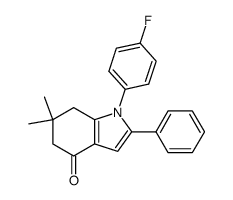 1-(4-fluorophenyl)-6,6-dimethyl-2-phenyl-1,5,6,7-tetrahydro-4H-indol-4-one结构式