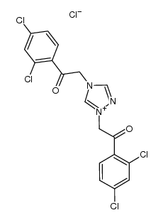 1,4-bis(2-(2,4-dichlorophenyl)-2-oxoethyl)-4H-1,2,4-triazol-1-ium chloride结构式