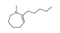 1-Methyl-2-n-pentyl-1-aza-cyclohepten-(2)结构式