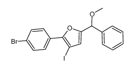 2-(4-bromophenyl)-3-iodo-5-[methoxy(phenyl)methyl]furan结构式