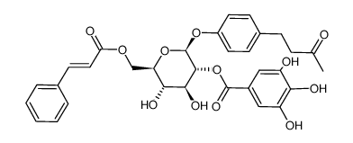 4-(4'-hydroxyphenyl)-2-butanone 4'-O-β-D-(2\-O-galloyl-6\-O-cinnamoyl)glucopyranoside结构式